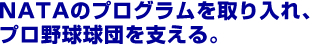 NATAのプログラムを取り入れ、プロ野球球団を支える。