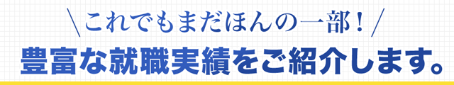 これでもまだほんの一部！ 豊富な就職実績をご紹介します。