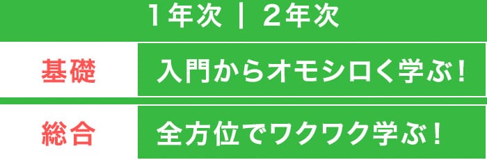 1年次 | 2年次