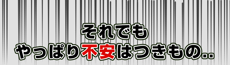 それでもやっぱり不安はつきもの..