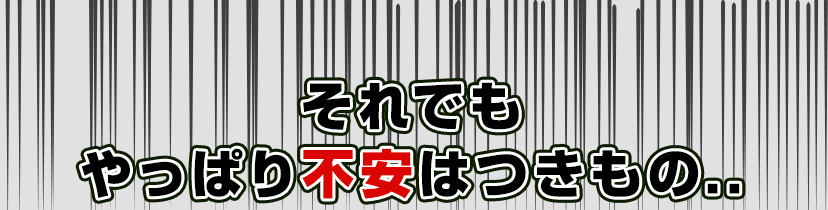 それでもやっぱり不安はつきもの..